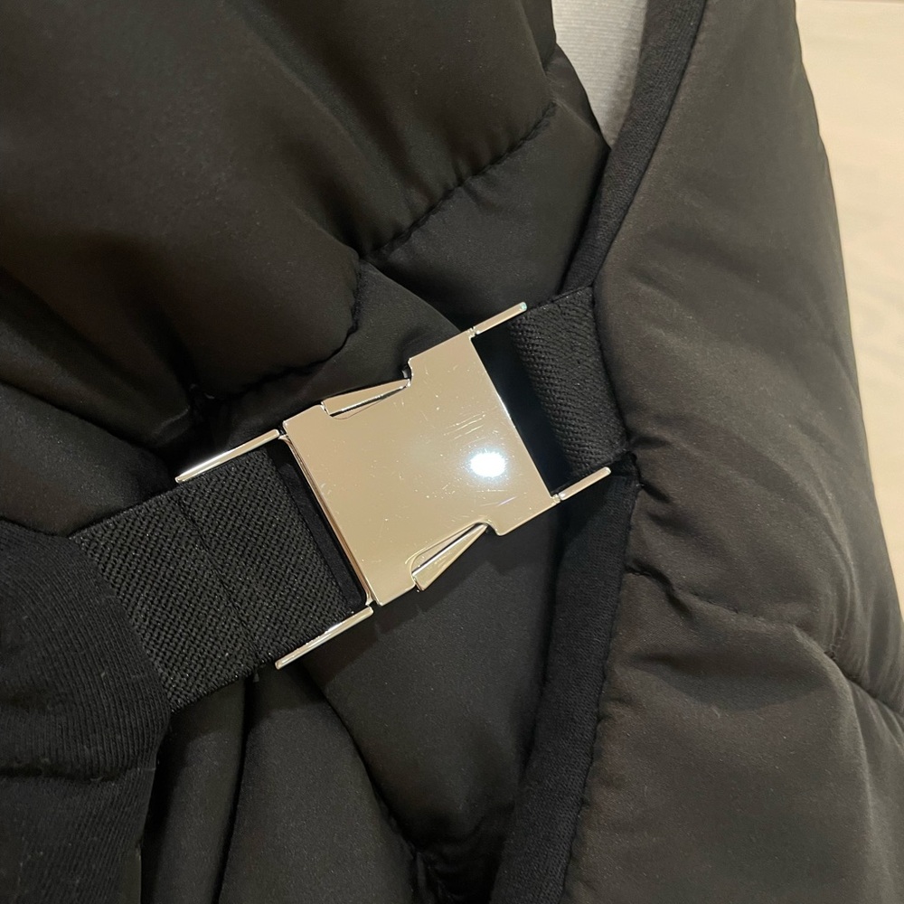 Zara Black Puffer Wrap Jacket - Picture 3 of 5